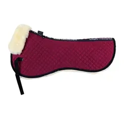 Engel Reitsport Sattelpad SAKIS1 - Lammfell & Baumwollsteppstoff - Reiten - Hochwertiges Sattelkissen mit 60% Lammfell für optimalen Komfort und Druckentlastung, ideal für Esel und Pferd, Größe L (18 - 19,5 Inch)