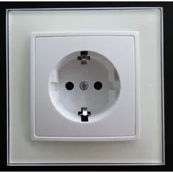Abelka Nuovo weiß 1 x Schukosteckdose Glas Elektro Schalter Serie - Weiß 7754