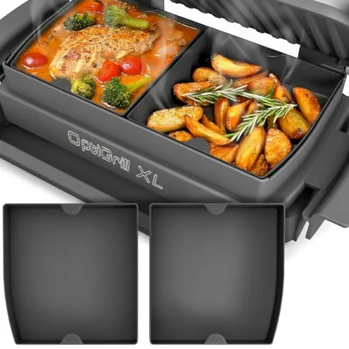 ZauberFry Backschalenteiler für Tefal OptiGrill XL – Silikon Backform mit 2 Einsätzen