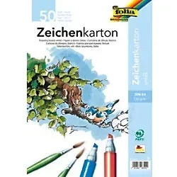 folia Zeichenkarton DIN A4 120 g/qm weiß 50 Blatt