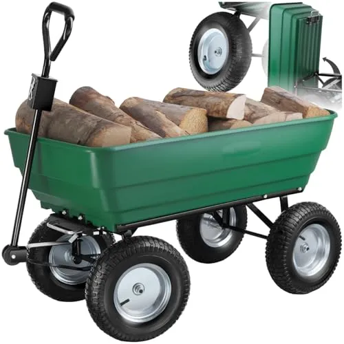 tectake® Gartenwagen mit Kippfunktion in grün von tectake