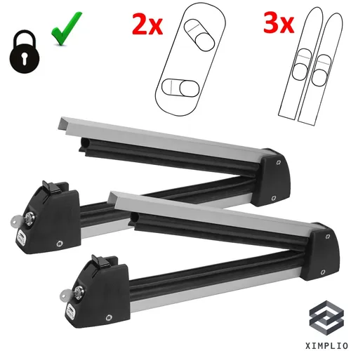SKILOCK-3 Skidachträger für 3 Paar Ski und 2 Snowboards