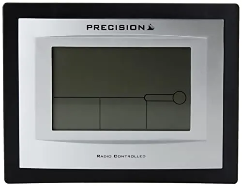 Precision Funkwecker, mit LCD-Display, silberfarben/Schwarz
