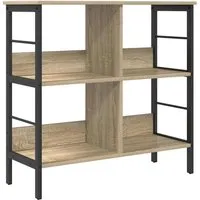 vidaXL Bücherregal Sonoma-Eiche – Funktionalität trifft Stil - Stilvolles Bücherregal aus Holzwerkstoff mit 4 stabilen Regalen. Ideal für Wohn- und Arbeitsräume, bietet viel Platz für Bücher und Deko. Langlebig und pflegeleicht, perfekt für moderne Einrichtungsstile.