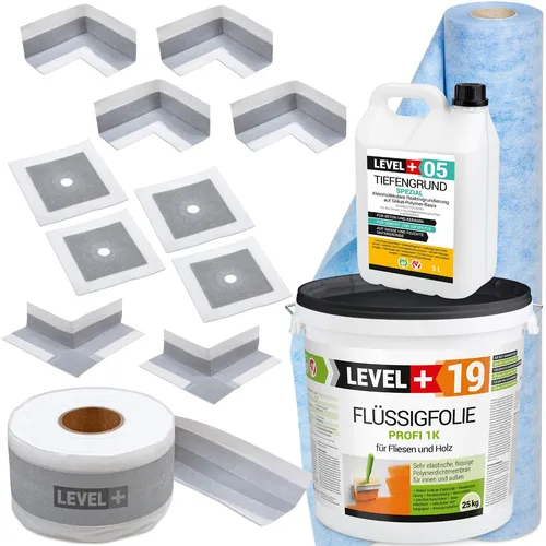 Dichtset Innen Außen Abdichtung-Set SET549 - Fugenabdichtungen für Innen und Außen, inkl. hoch elastischer Flüssigfolie PROFI 1K für dauerhafte Wasserdichtigkeit und Schutz gegen chemische Einflüsse.