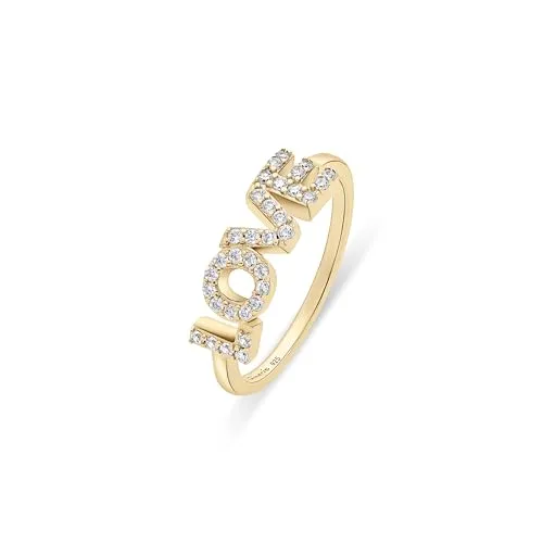 Tamaris Damen Ring TJ-0711-R-54 aus 925 Silber in IP Gold mit Zirkoniasteinen