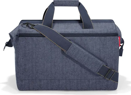 reisenthel Allrounder L Pocket Herringbone Dark Blue - Vielseitige Reisetasche mit Trolley-Aufsteckfunktion, ideal für Reisen und Alltag, bietet viel Stauraum und hervorragenden Tragekomfort.