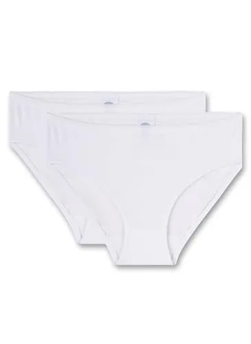 Produktbild Sanetta Mädchen-Rioslip (Doppelpack) Weiß | Hochwertige und nachhaltige Unterhose für Mädchen aus Baumwolle. Inhalt: 2er Set Unterwäsche für Mädchen