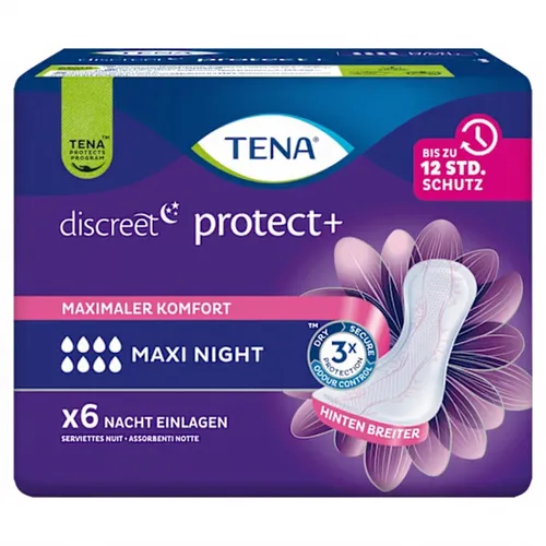 TENA Slipeinlagen discreet protect+ MAXI NIGHT für Slip, 6 St.