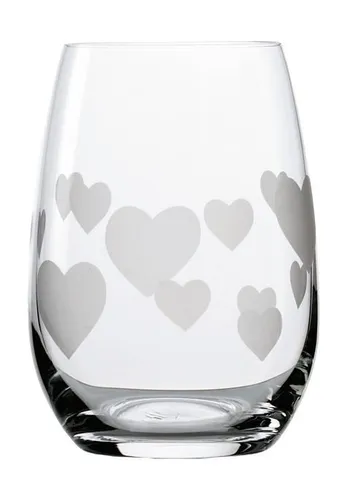 L'Amour Trinkglas rot von Stölzle - 335ml (6er Karton) - Romantische Gläser für Hochzeiten und Valentinstag, mit verspieltem Herz-Motiv, spülmaschinengeeignet und ideal für Getränke aller Art.