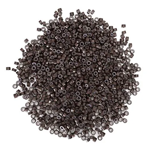Faletony 500 Stück Microrings mit Silikon Einsatz Hair Extension Loops Micro Color Ring Beads für Haarverlängerung Haarverdichtung, blond/schwarz/braun