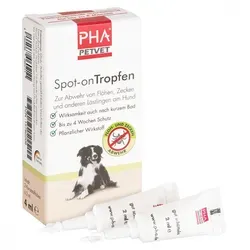 PHA Spot-on Tropfen für Hunde 2x2 ml - rezeptfreies Zecken- und Flohmittel, effektiv und einfach in der Anwendung