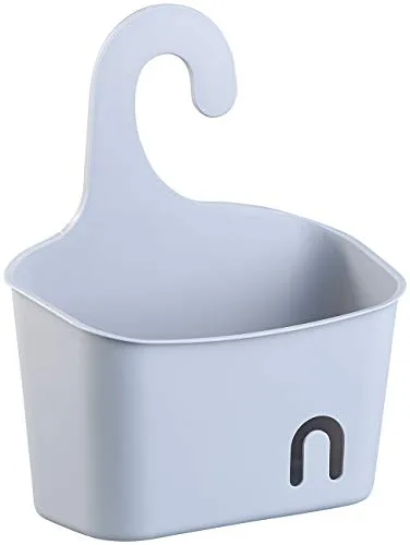 BadeStern Duschablage: Duschkorb mit Aufhänge-Haken und Ablaufgitter, erweiterbar, grau (Duschablage zum Hängen, Dusch Organizer zum Hängen, Klammern)