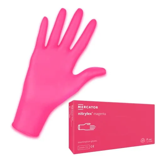 MERCATOR MEDICAL Guantes desechables nitrylex® magenta, Größe:XL - 100 Stück