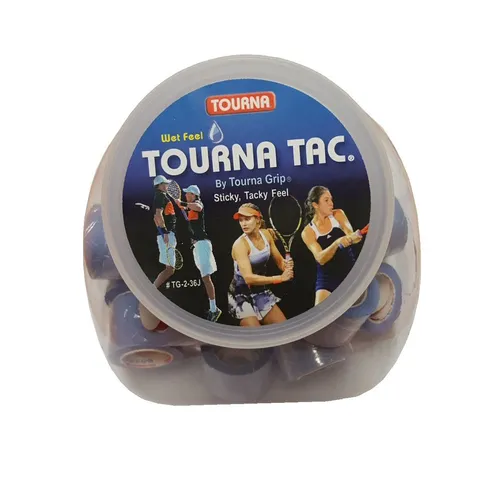 Tourna Overgrip Tac blau - 36er Box - Verbessertes Griffband mit hoher Klebrigkeit und Griffigkeit, ideal für Spieler mit geringer Schweißbildung. Bestehend aus 36 Stück, perfekte Haltbarkeit für intensives Spiel.