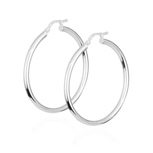 Elegante 40mm Creolen aus 925 Silber für Damen - Ohrschmuck aus hochwertigem Sterlingsilber, 2,5mm breit, ideal für jeden Anlass und verleiht jedem Outfit eine edle Note.