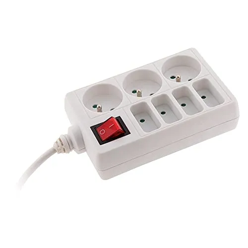 Zenitech- Steckdosenleiste 4x 6A + 3x 16A Weiß