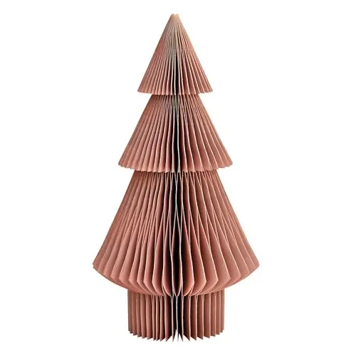 matches21 HOME & HOBBY Weihnachtsdeko Tannenbaum zum Aufstellen Altrosa - Ø 15 x 30 cm Papier Tischdeko