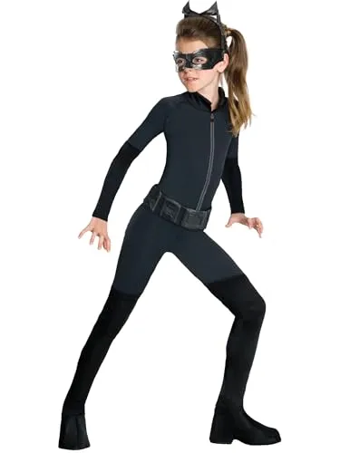 Rubie‘s Official DC Comic Batman Catwoman-Kostüm für Kinder, Größe L 9-12 Jahre - Kostüm für Kinder mit Anzug, Stiefelstulpen, Augenmaske und Haarreif – perfekt für Halloween und garantiert sicher, da alle europäischen Standards erfüllt werden.