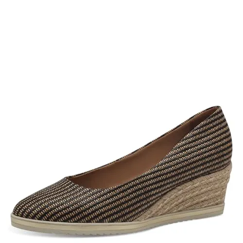 Tamaris Damen Klassische Ballerinas - Damen-Pumps mit TOUCHit-Fußbett für optimalen Komfort, klassisch elegant und ideal für den Alltag. Die Ballerinas aus hochwertigem Leder bieten einen rutschfesten Keilabsatz von 4.5 cm.