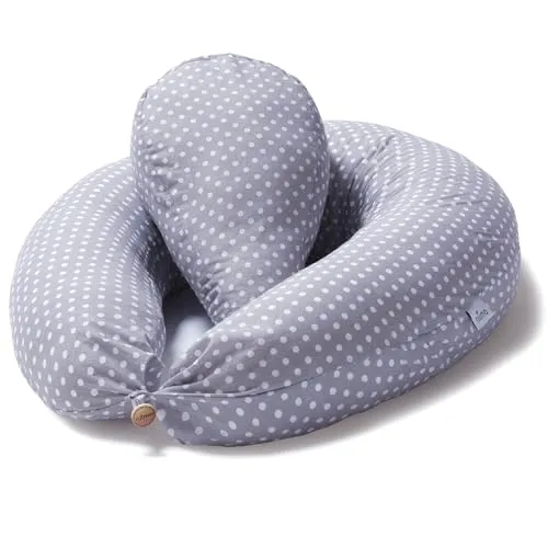 Niimo 2-in-1 XXL Schwangerschaftskissen & Stillkissen mit Komfortkissen - Seitenschläferkissen mit Bezug aus 100% Baumwolle, Waschbares Komfortkissen Erwachsene (200 cm x 70 cm)
