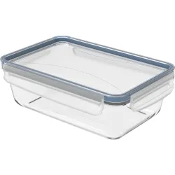 Rotho Kunststoff AG Rotho CLIC & LOCK Kühlschrankdose, Glas, 1,3 Liter, Aufschnittdose ideal um Frische und Aromen zu bewahren, Farbe: horizon blue 1033506161