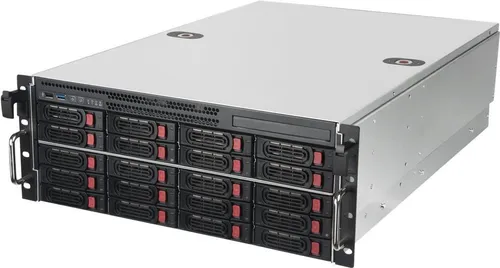 SilverStone Technology RM43-320-RS Rackmount-Speicherservergehäuse - Externe PC-Komponenten mit 20 Schächten für 2,5- und 3,5-Zoll-Festplatten/SSDs, hot-Swapping-fähig und ideal für effiziente Serverintegration.