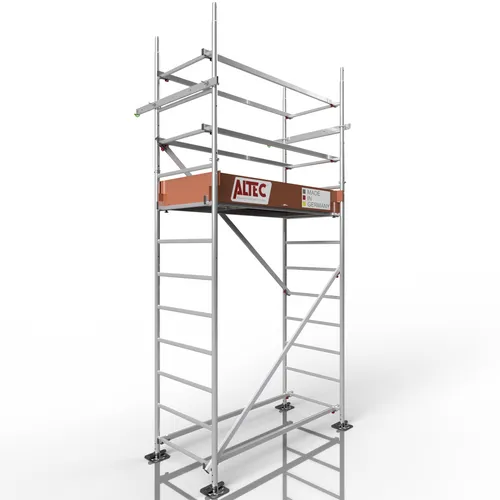 ALTEC Rollfix 2.0 400 - Werkzeugfreies Rollgerüst mit Fussplatten - Gerüste: Werkzeugfreier Aufbau, ideal für Hobby und Gewerbe, hohe Belastbarkeit bei nur 44,6 kg Eigengewicht.