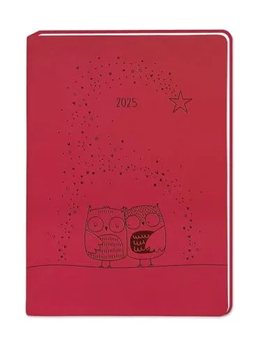 Terminplaner Lederlook 2025 Rot: Terminplaner Lederlook A6