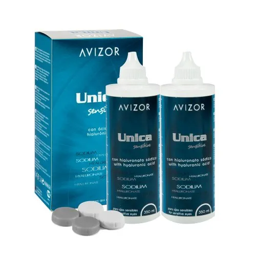 Avizor Einzellösung Avizor Unica Sensitive. Lösung zur Reinigung und Desinfektion aller Arten weicher Kontaktlinsen. 2 x 350 ml