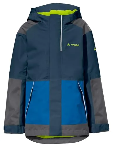 VAUDE Unisex Kinder Kids Caprea 2l Jacket - Funktionsjacke für Kinder, ideal für Waldkindergarten und Freizeit. Klimaneutral, aus recyceltem Polyester, mit reflektierenden Elementen und einzipbarer Innenjacke.