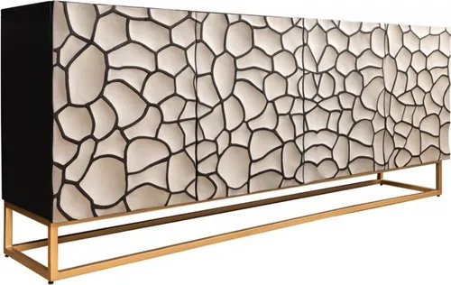Casa Padrino Sideboard in 3D optik Schwarz / Weiß / Gold in gold von Demotex GmbH