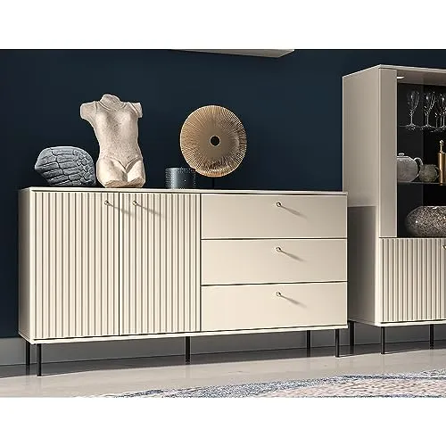 Lomadox Sideboard in Kaschmir matt mit Softclose in beige von Lomadox