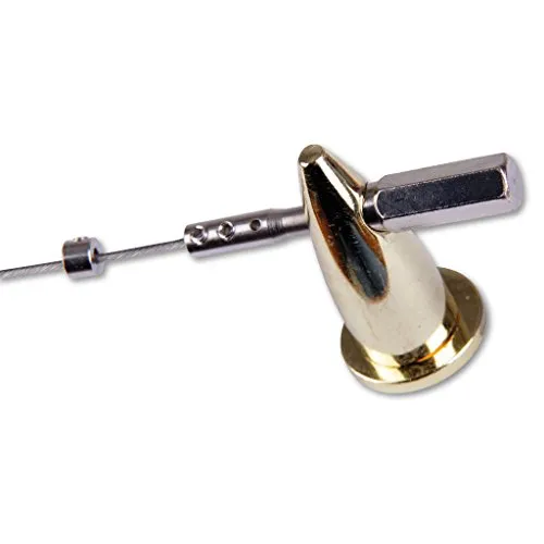 Bestlivings Seilspanngarnitur NIRO- Drahtseil Wand + Decke, ca. 5m, Befestigungssystem Gardinen Auswahl: Castello Gold - Glanz