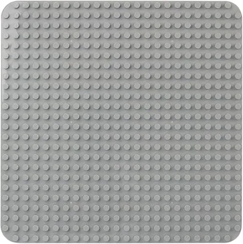 Große Bauplatte Kompatibel mit Lego Duplo Platten, Classic Grundplatte für DUPLO Sets,38 * 38cm Platten-Set für Kreatives Vorschulspielzeug,Grau