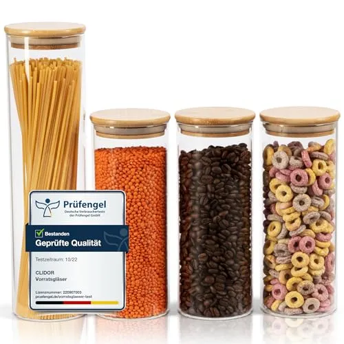 CLIDOR Vorratsgläser mit Deckel, Rund von CLIDOR