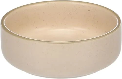Hundenapf Keramik – hundenapf kleine Hunde – 350ml – pflegeleicht & robust – rund beige – Flamingo