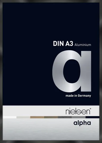 Nielsen Aluminium Bilderrahmen Alpha 29,7x42 cm - Moderner Hängerahmen aus eloxiertem Aluminium in elegantem Schwarz, ideal für stilvolle Präsentationen Ihrer Kunstwerke oder Fotos.