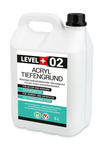 Acryl Tiefengrund 5L Grundierungsmittel Außen Innen unter Farben Level+ RM02
