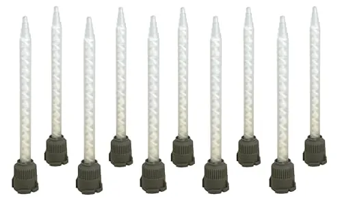 10x 2K Statikmischer für 1:1 Klebstoffe, Mischrohrausführung: Helix, kompatibel zu nahezu allen 25ml/50ml Kartuschen