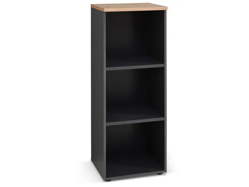 Büroregal MAILAND 45x122x38cm in Eiche Grau - Praktisches offenes Regal mit 3 Fächern für optimale Raumausnutzung. Ideal zur Aufbewahrung von Büchern und Büromaterialien. Robuste Konstruktion und modernes Design.