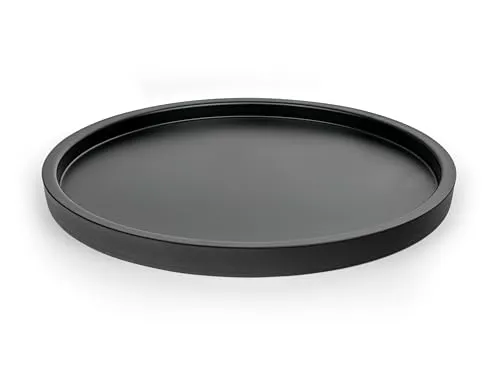 Bredemeijer großes rundes Serviertablett Ø 38 cm - schwarzes Küchentablett mit hohem Rand - Tablett aus Metall - ideal zum Servieren von Getränken