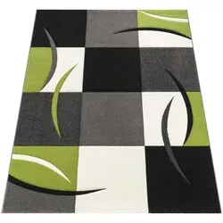Kadima Design Teppich Grün kariert 60x110 cm - Robuster Kurzflor-Teppich für Kinderzimmer in fröhlichem Grün, ideal zum Spielen und Wohlfühlen. Handgefertigte Konturen sorgen für einen Blickfang und bringen frischen Wind in den Raum.