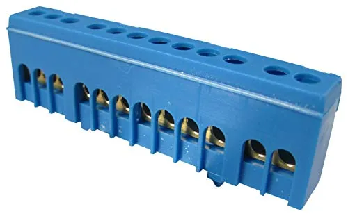 N Klemmen PE Klemme für Hutschiene Sammelklemmen 7-15 polig 16mm² fingersicher (12-Polig Blau)