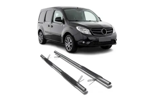 Trittbretter Schwellerrohre für Mercedes Citan & Renault Kangoo – Ø70mm Edelstahl - Hochwertige Trittbretter aus rostfreiem Edelstahl für Mercedes Citan und Renault Kangoo (2012-2022). Rutschfest und langlebig, ermöglichen sie einen komfortablen Ein- und Ausstieg.