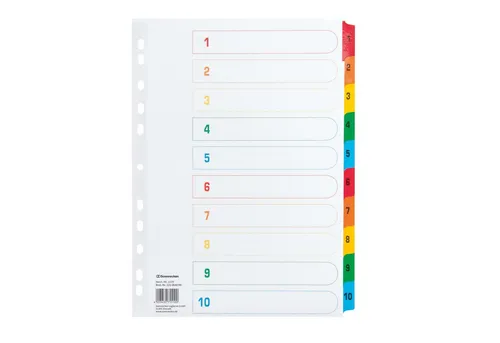 Soennecken Aktenordner Register 1579 DIN A4 1-10 volle Höhe Karton farbig