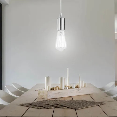 Pendel Leuchte matt Design Decken Beleuchtung Kabel weiß Wohn Ess Zimmer Lampe