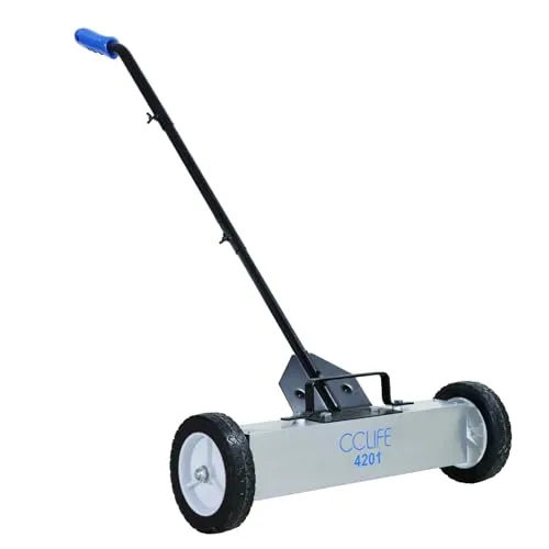CCLIFE Magnetbesen 45CM Magnetbesen Stark Maximalen 15 KG Ausziehbarem Griff Magnetischer Kehrmaschine mit Rollen
