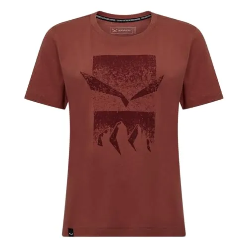 Salewa Women's Eagle 3Cime T-Shirt Gr 40 rot - Bequemes Outdoor-T-Shirt für Damen aus 80% Baumwolle und 20% Lyocell, ideal zum Wandern. Erhältlich in Größe 40 und in auffälligem Rot.