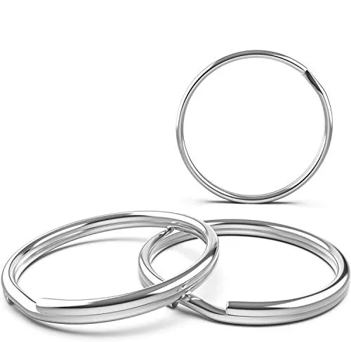 Rietlow® Schlüsselring 100er Set – Schlüsselringe mit Ø 25mm aus gehärtetem Stahl - Schlüsselanhänger Ringe – Rostfreie Schlüssel Organisation – Key ring (100-er Set) Rund